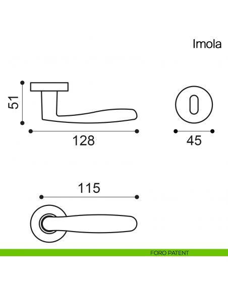 Maniglia per porta Imola Manital foro patent