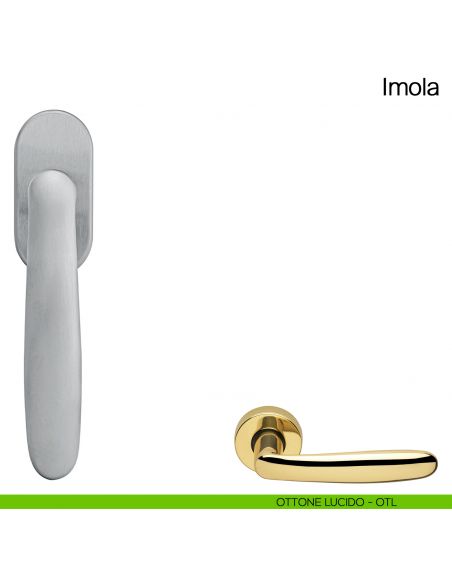 Maniglia martellina DK per finestra Imola Manital ottone lucido