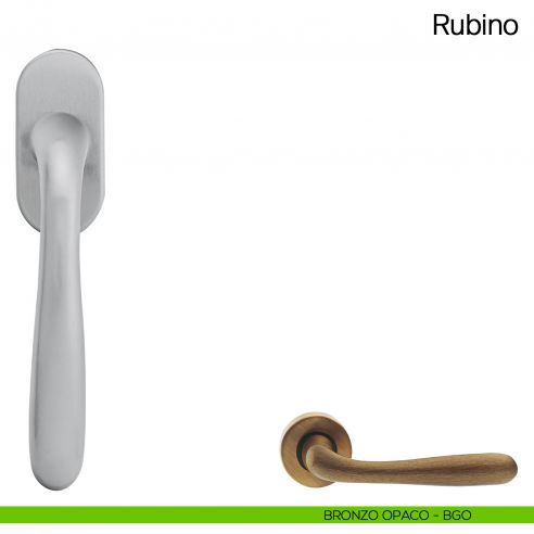 Maniglia martellina DK per finestra Rubino Manital bronzo opaco