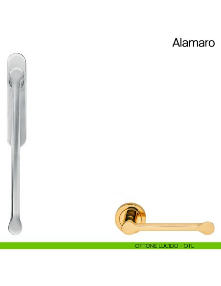 Maniglione per alzante scorrevole Alamaro Manital singolo ottone lucido