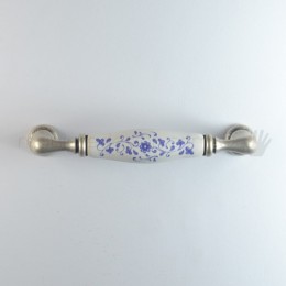 Maniglia per mobile ceramica avorio decorata Metal Style 2