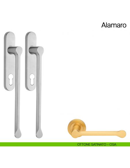 Maniglione per alzante scorrevole Alamaro Manital accoppiato ottone satinato