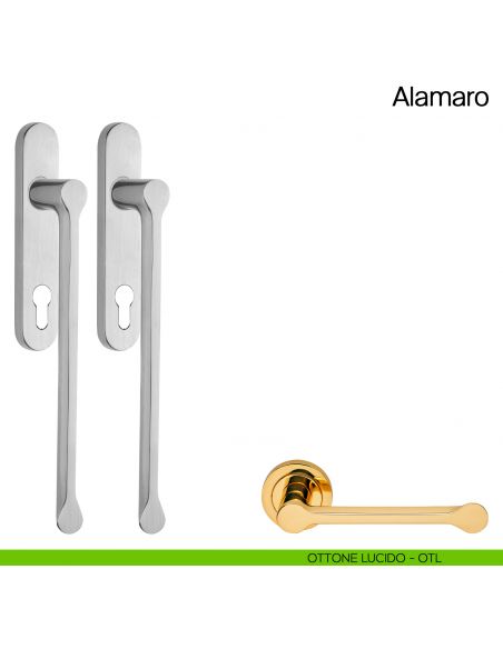 Maniglione per alzante scorrevole Alamaro Manital accoppiato ottone lucido