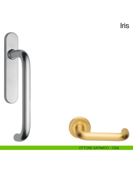 Maniglione per alzante scorrevole IR25 Manital singolo ottone satinato