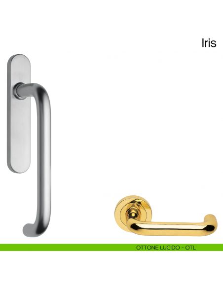 Maniglione per alzante scorrevole IR25 Manital singolo ottone lucido