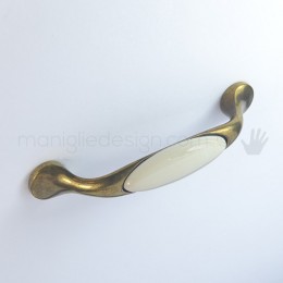 Maniglia per mobile ceramica avorio Metal Style