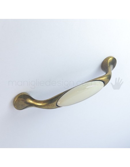Maniglia per mobile ceramica avorio Metal Style