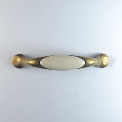 Maniglia per mobile ceramica avorio Metal Style