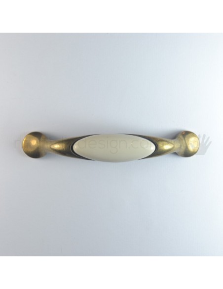 Maniglia per mobile ceramica avorio Metal Style