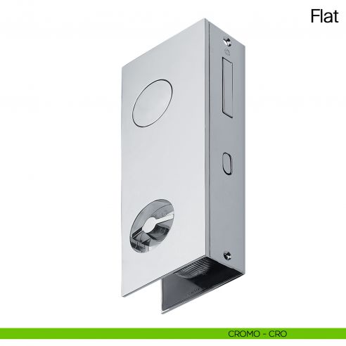 Maniglia per porta scorrevole Flat Manital con nottolino e trascinatore cromato