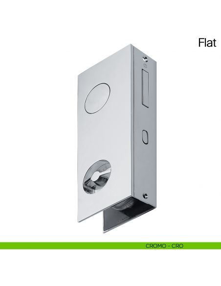 Maniglia per porta scorrevole Flat Manital con nottolino e trascinatore cromato