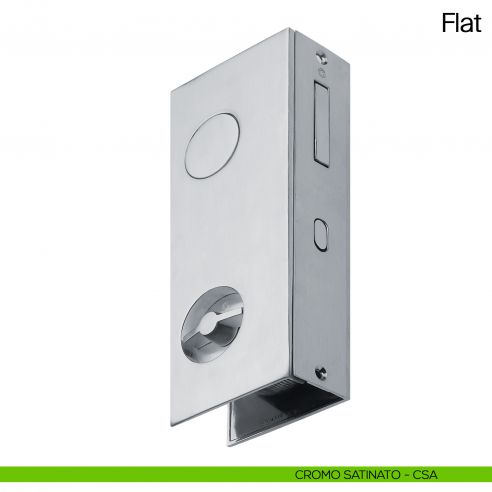 Maniglia per porta scorrevole Flat Manital con nottolino e trascinatore cromato satinato