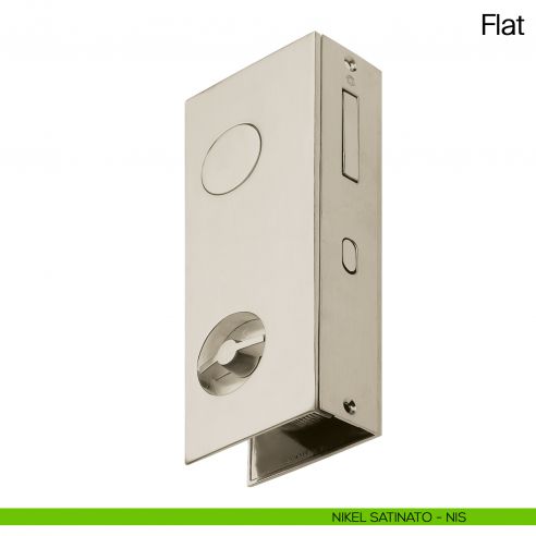 Maniglia per porta scorrevole Flat Manital con nottolino e trascinatore nikel satinato