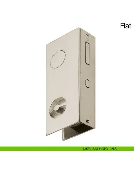 Maniglia per porta scorrevole Flat Manital con nottolino e trascinatore nikel satinato