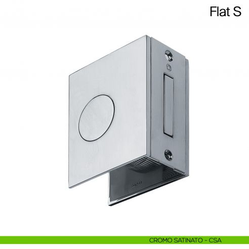 Maniglia per porta scorrevole Flat S Manital con trascinatore cromato satinato