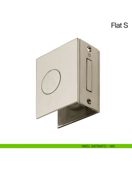 Maniglia per porta scorrevole Flat S Manital con trascinatore nikel satinato