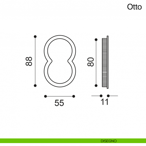Maniglia per porta scorrevole otto Manital cieca disegno