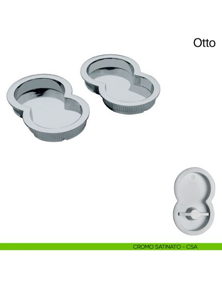 Maniglia per porta scorrevole otto Manital cieca cromato satinato