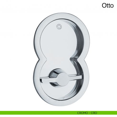 Maniglia per porta scorrevole Otto Manital con nottolino e trascinatore cromato