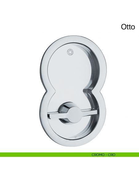 Maniglia per porta scorrevole Otto Manital con nottolino e trascinatore cromato