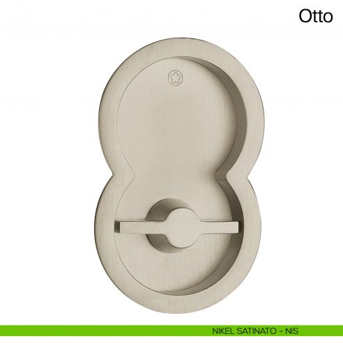 Maniglia per porta scorrevole Otto Manital con nottolino e trascinatore nikel satinato