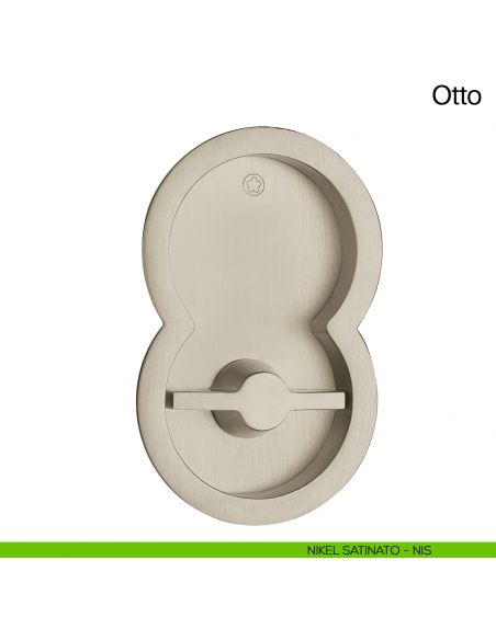 Maniglia per porta scorrevole Otto Manital con nottolino, trascinatore e serratura nikel satinato