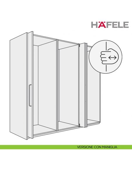 Guarnitura per ante rientranti Hafele Hawa Concepta III 25-35 Pull con maniglia