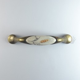 Maniglia per mobile ceramica avorio spiga di grano Metal Style 2