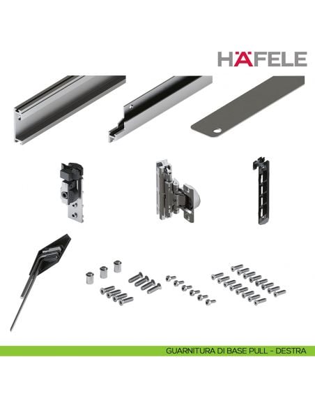 Guarnitura per ante rientranti Hafele Hawa Concepta III 25-35 Pull con maniglia