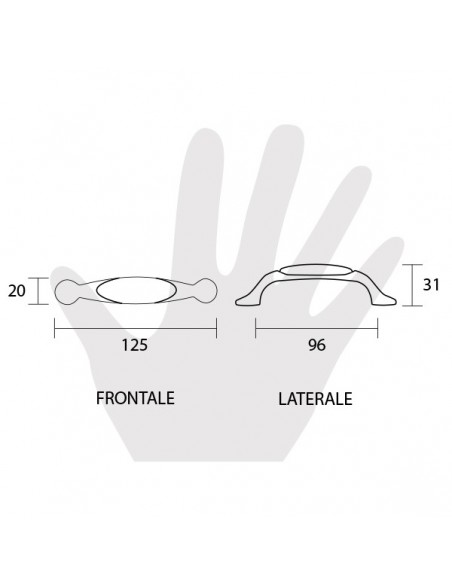 Maniglia per mobile ceramica avorio spiga di grano Metal Style disegno