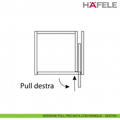 Guarnitura per ante rientranti Hafele Hawa Concepta III 25-35 Pull con maniglia