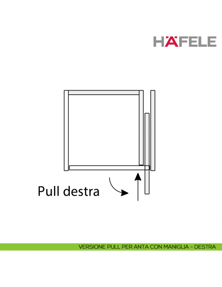 Guarnitura per ante rientranti Hafele Hawa Concepta III 25-35 Pull con maniglia