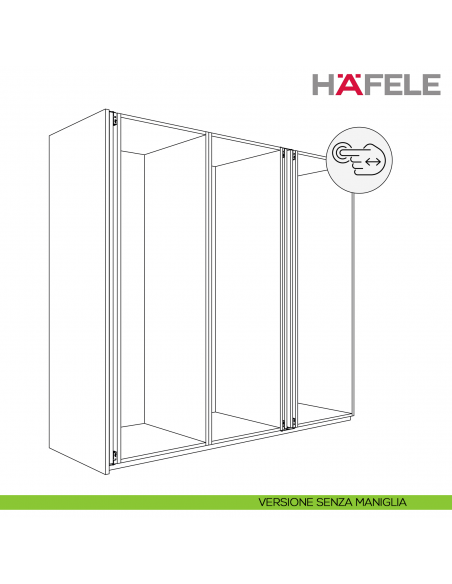 Guarnitura per ante rientranti Hafele Hawa Concepta III 25-35 Push senza maniglia