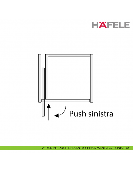 Guarnitura per ante rientranti Hafele Hawa Concepta III 25-35 Push senza maniglia