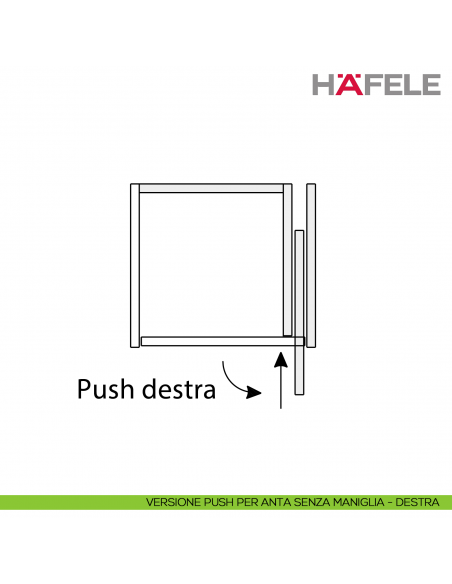 Guarnitura per ante rientranti Hafele Hawa Concepta III 25-35 Push senza maniglia