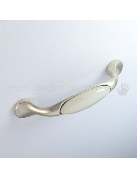 Maniglia per mobile ceramica avorio spiga di grano Metal Style