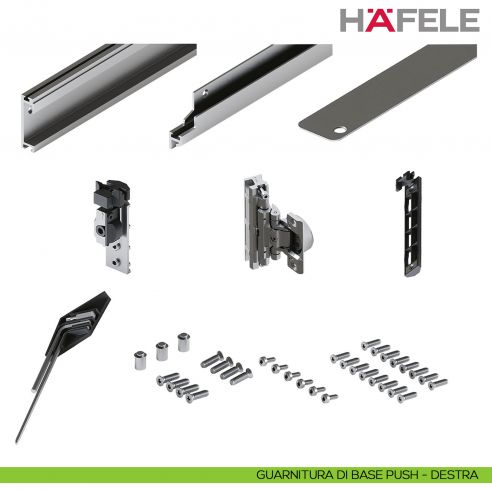 Guarnitura per ante rientranti Hafele Hawa Concepta III 25-35 Push senza maniglia