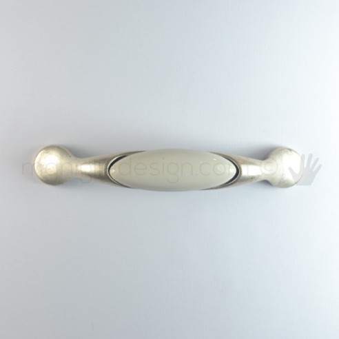 Maniglia per mobile ceramica avorio spiga di grano Metal Style