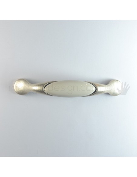 Maniglia per mobile ceramica avorio spiga di grano Metal Style