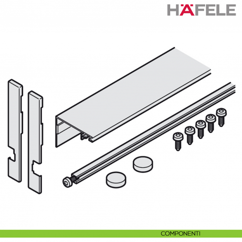 Connector superiore 55 mm per collocamento lato esterno con il mobile Hafele Hawa Concepta III - componenti