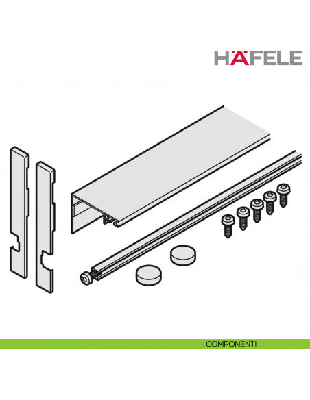 Connector superiore 55 mm per collocamento lato esterno con il mobile Hafele Hawa Concepta III - componenti