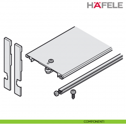 Connector superiore 110 mm per due porte a scomparsa girevoli Hafele Hawa Concepta III 2