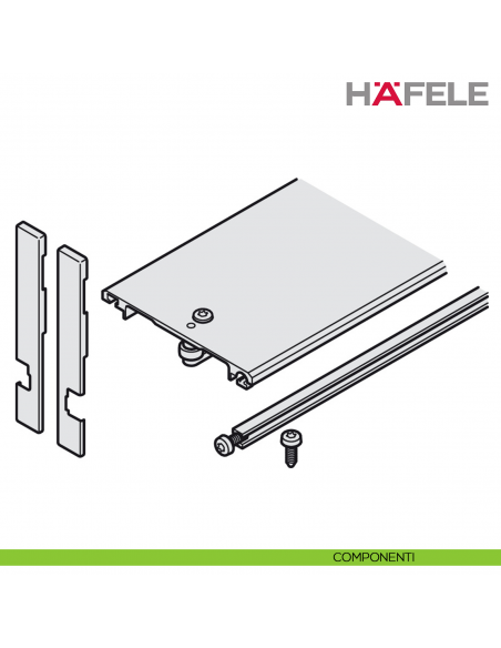 Connector superiore 110 mm per due porte a scomparsa girevoli Hafele Hawa Concepta III