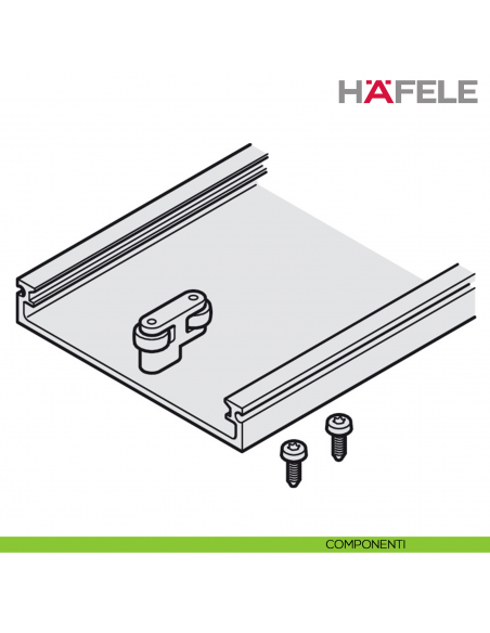 Connector inferiore 110 mm per due porte a scomparsa girevoli Hafele Hawa Concepta III - componenti
