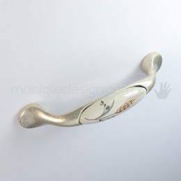 Maniglia per mobile ceramica avorio spiga di grano Metal Style