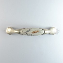 Maniglia per mobile ceramica avorio spiga di grano Metal Style 2