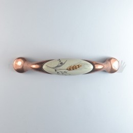 Maniglia per mobile ceramica avorio spiga di grano Metal Style 2