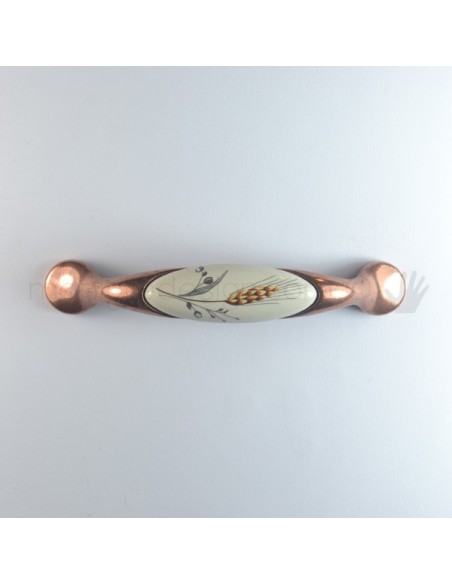 Maniglia per mobile ceramica avorio spiga di grano Metal Style