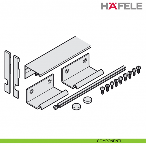 Set di Connector 55 mm per collocamento lato esterno con il mobile Hafele Hawa Concepta III - componenti