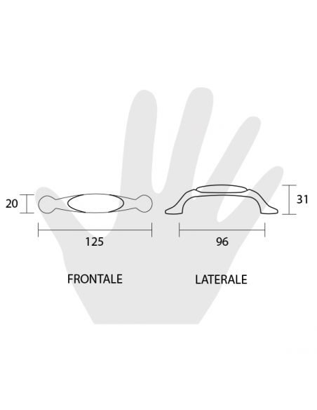 Maniglia per mobile ceramica avorio spiga di grano Metal Style disegno